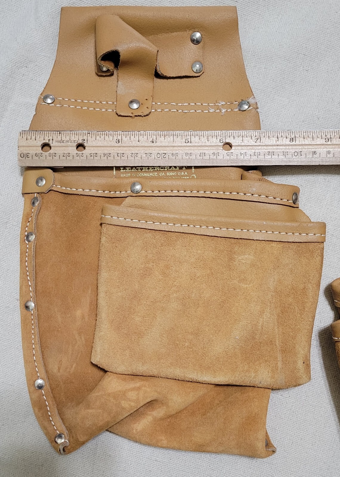 LOT of 2 ~ Vtg Leather Tool Holder Square Pockets Action Leathercraft USA LB-436