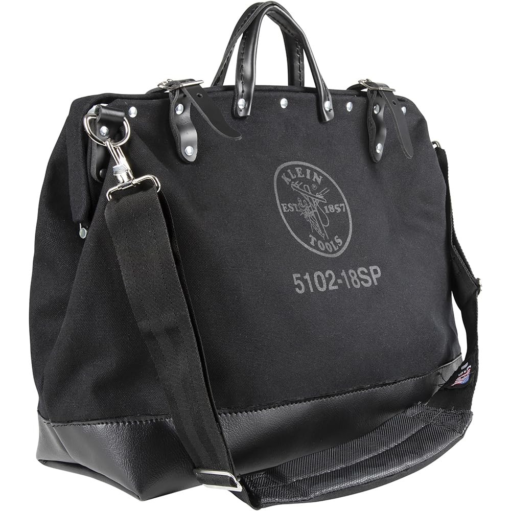Klein Tools 18 Inch Black Portable Tool Box Heavy Duty Canvas Tote Bag