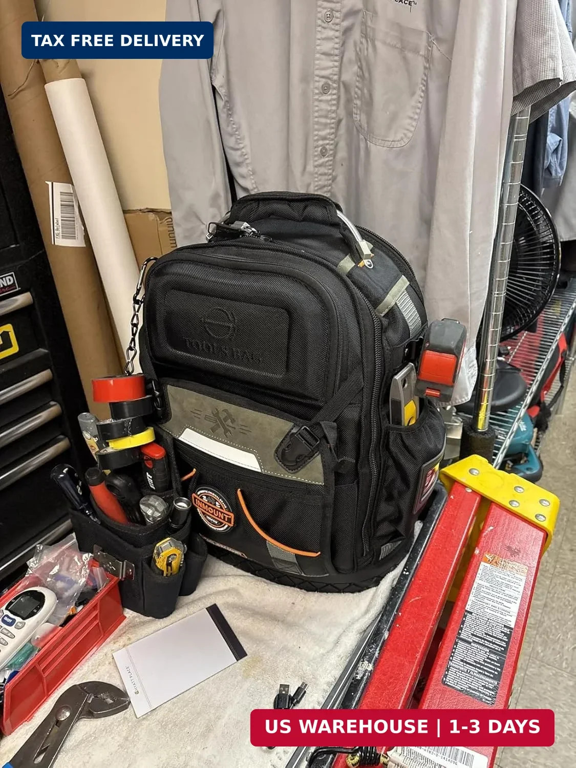 Tool Backpack Bag, HVAC Heavy Duty Construction Tools Backpack for Men, 1680D Pr