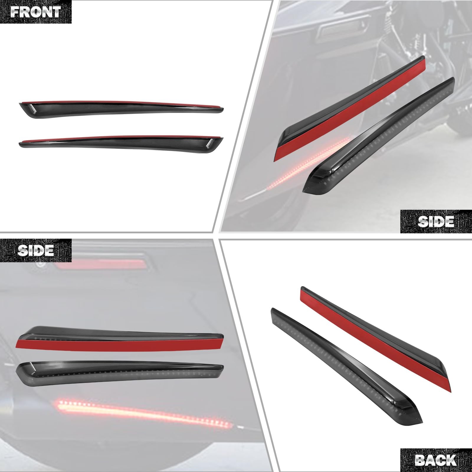 HDBUBALUS LED Extended Saddlebag Light with Smoke Lenses Fit for Harley Touri…