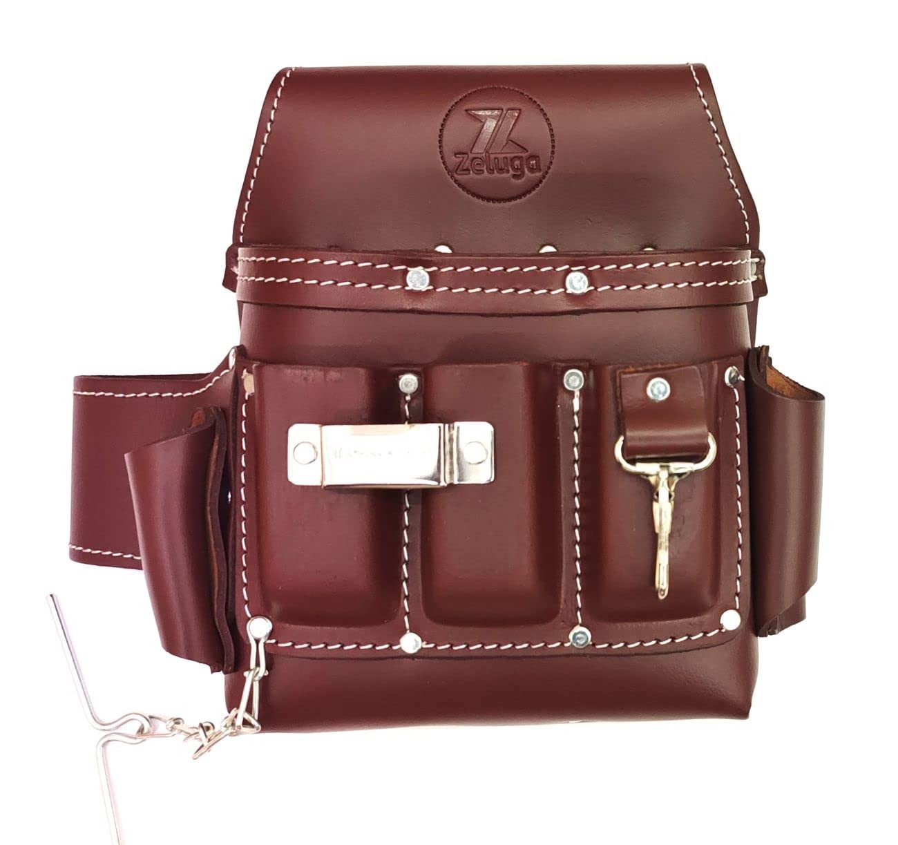 Bolsa de Herramientas de Cuero Profesional para Electricistas con 6 Bolsillos