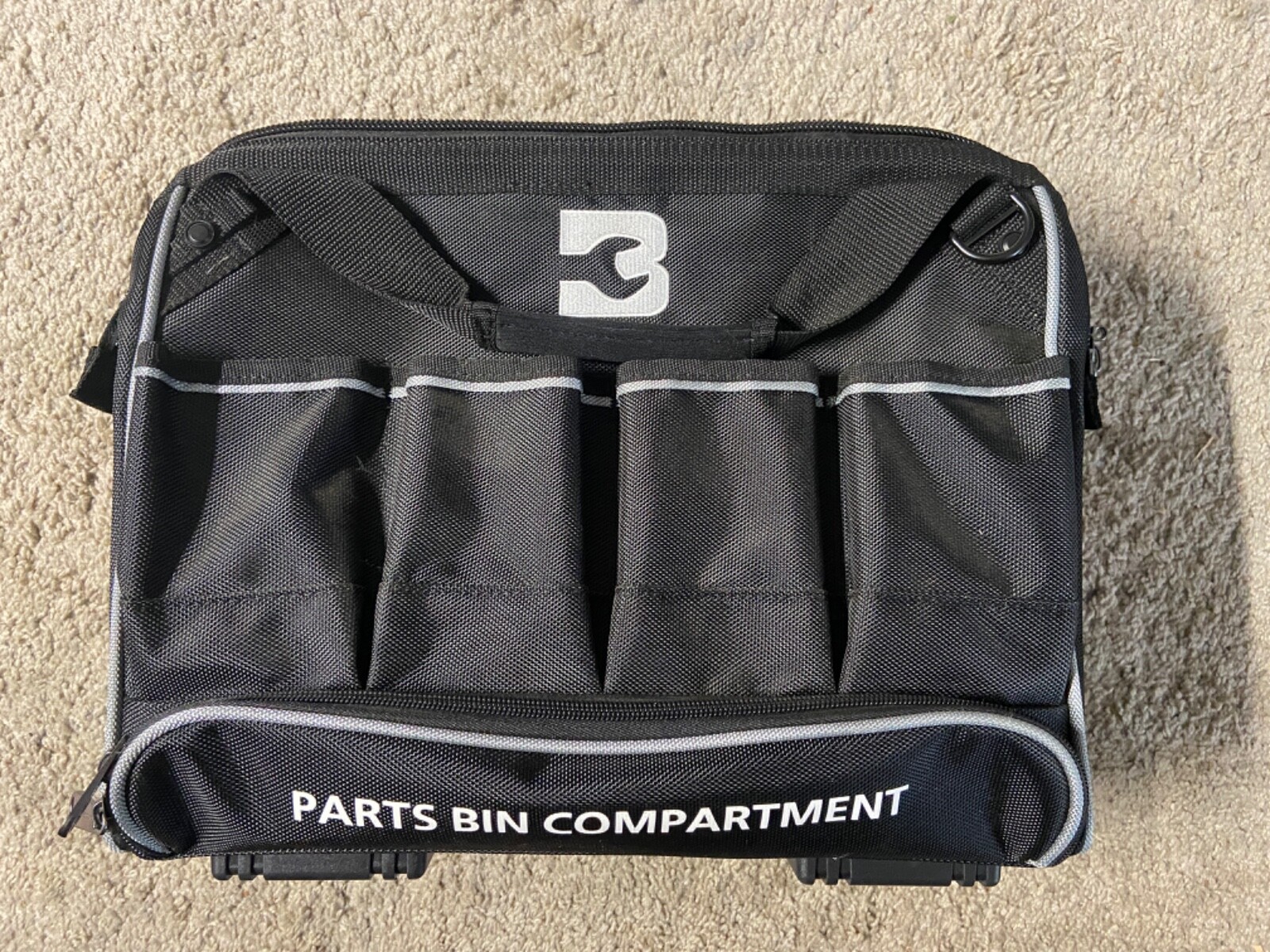 Boostrapt 16 in. Large Mouth Tool Bag with Integrated Parts Bin Compartment