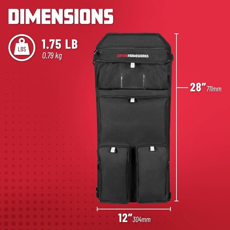 Durable Utility Cart Accessory Pouch W/ Multiple Zippered Pockets & D-Rings New