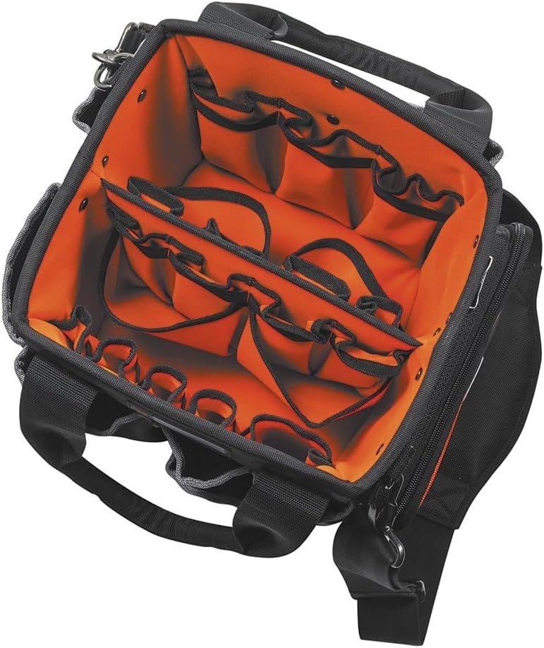 5541610-14 Tool Bag with Shoulder Strap Has 40 Pockets for Storage and Orange