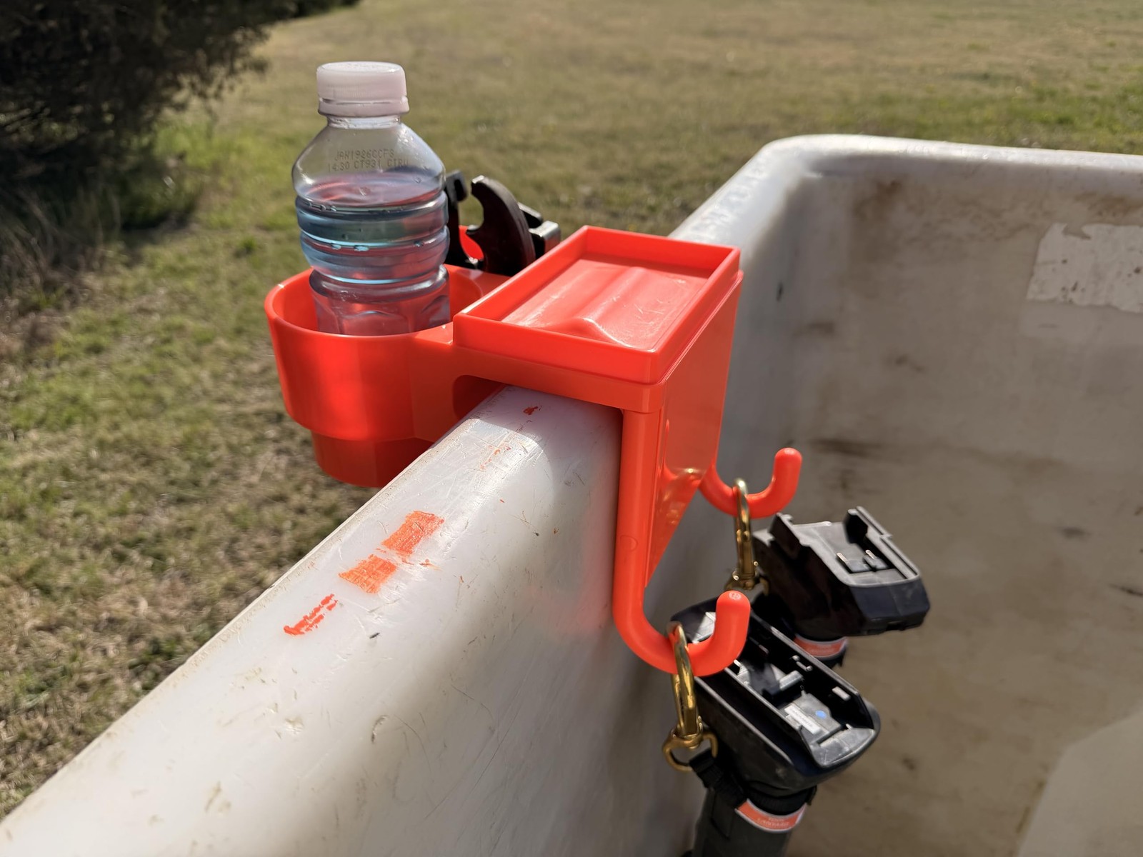 The 4N1 Bucket Truck Tool Organizer with Flat Rack Tray, Cup Holder and Storage