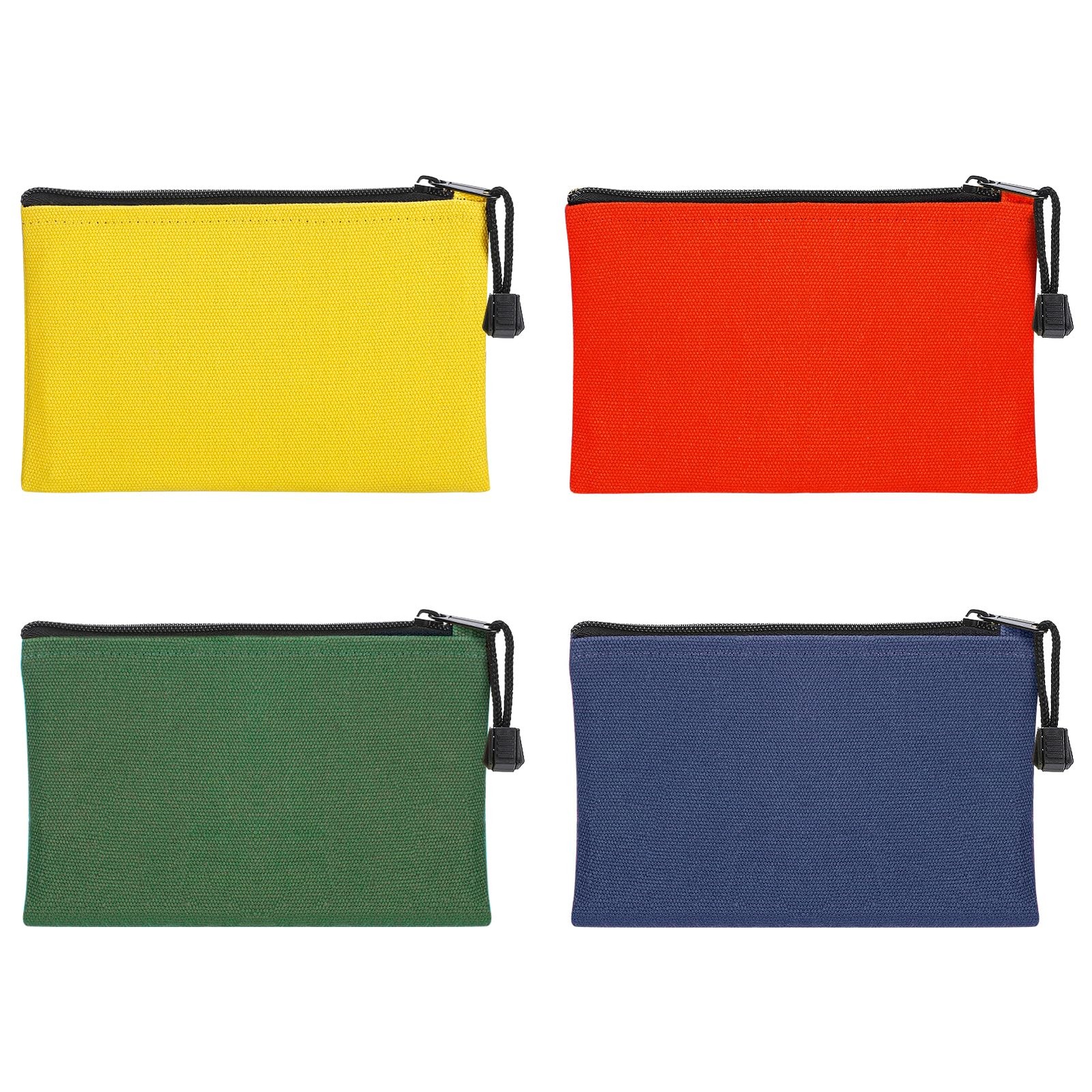 7”x4.7” Canvas Tool Bags Pouches – 4 Pack Heavy Duty Zipper Pouch Set, Mult…