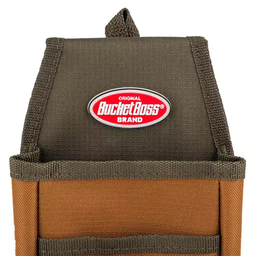 Bucket Boss Utility Pouch with Flap Fit, Polyester, 5 Pockets 54170 Bucket Boss