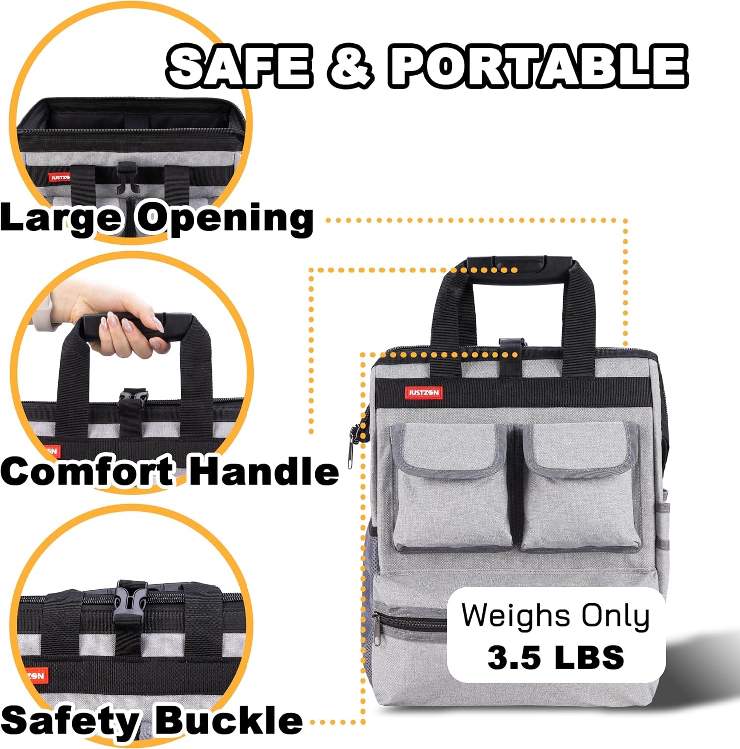 Backpack Tool Bag Padded Support Electrician Plumber