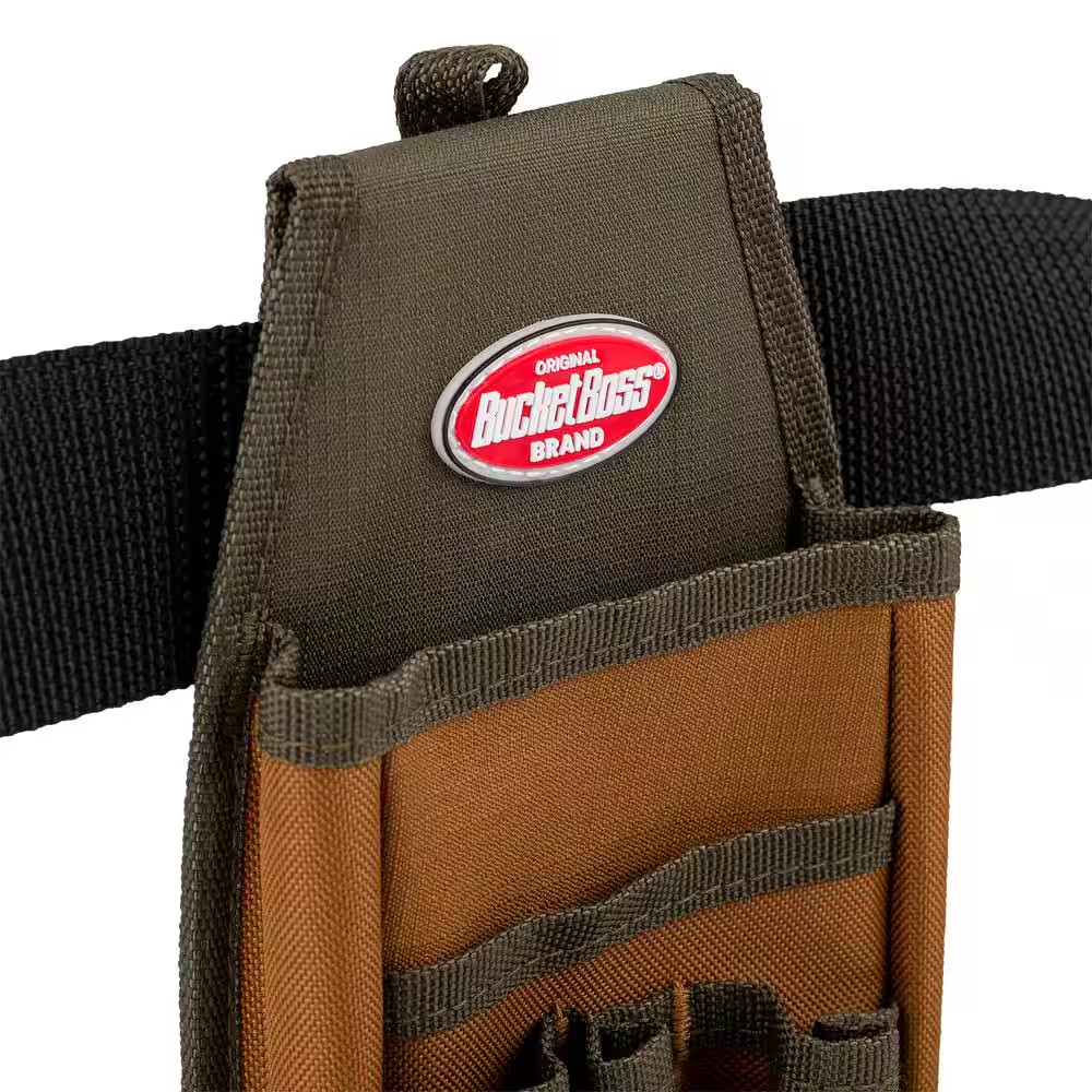 Bucket Boss Utility Pouch with Flap Fit, Polyester, 5 Pockets 54170 Bucket Boss