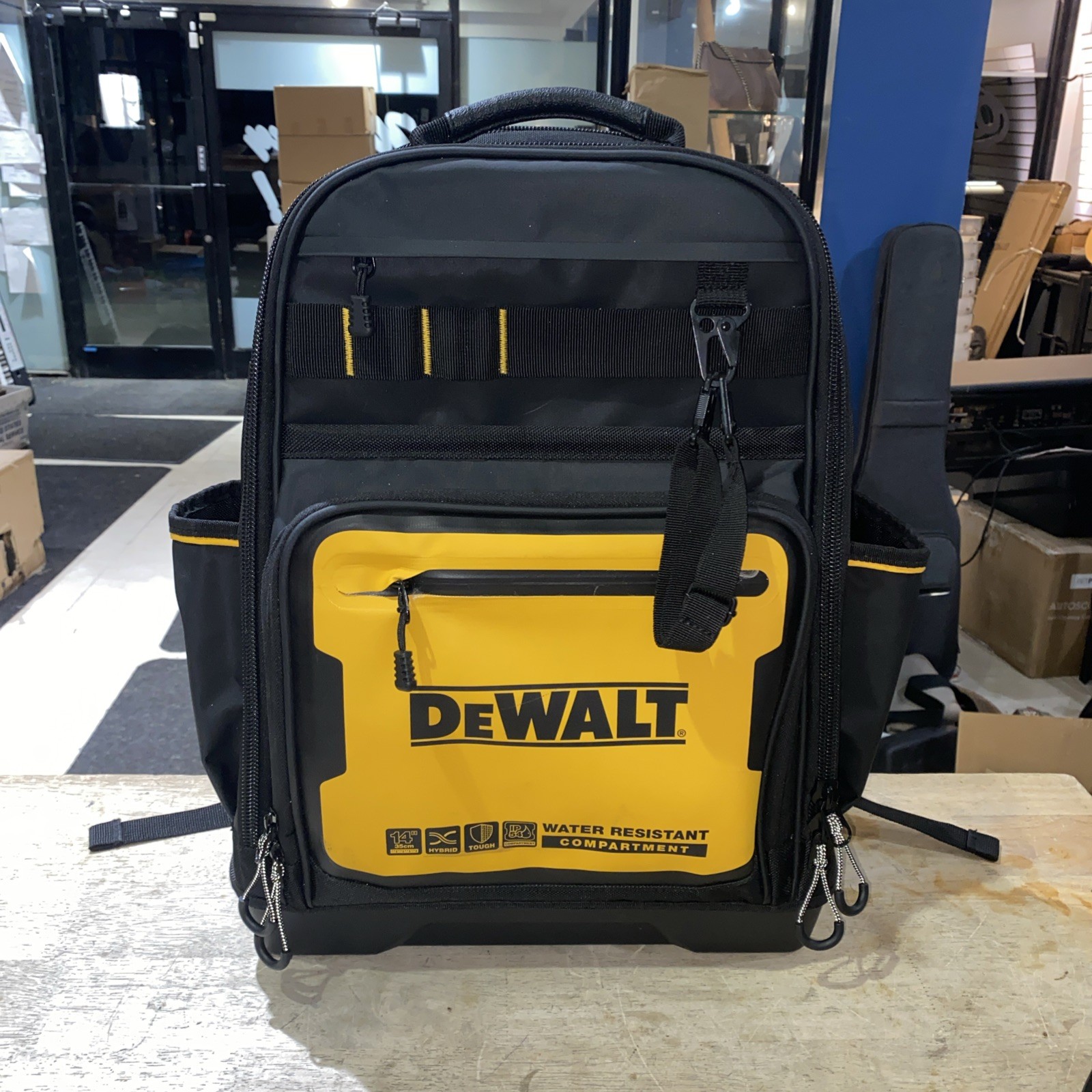DeWALT PRO Durable Denier Fabric Backpack DWST560102 w/ 43 Pockets, Water Rest