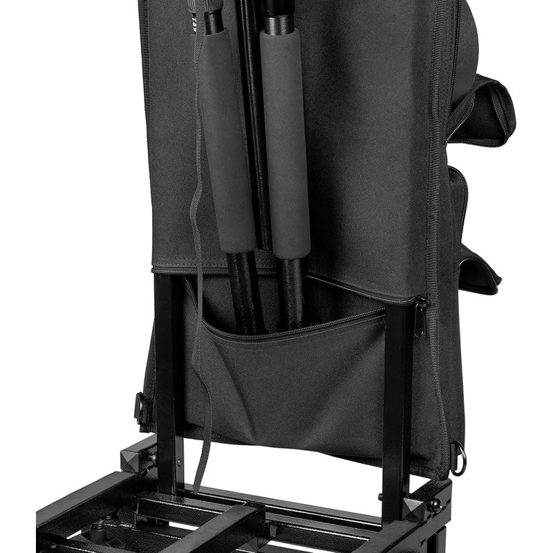 Durable Utility Cart Accessory Pouch W/ Multiple Zippered Pockets & D-Rings New