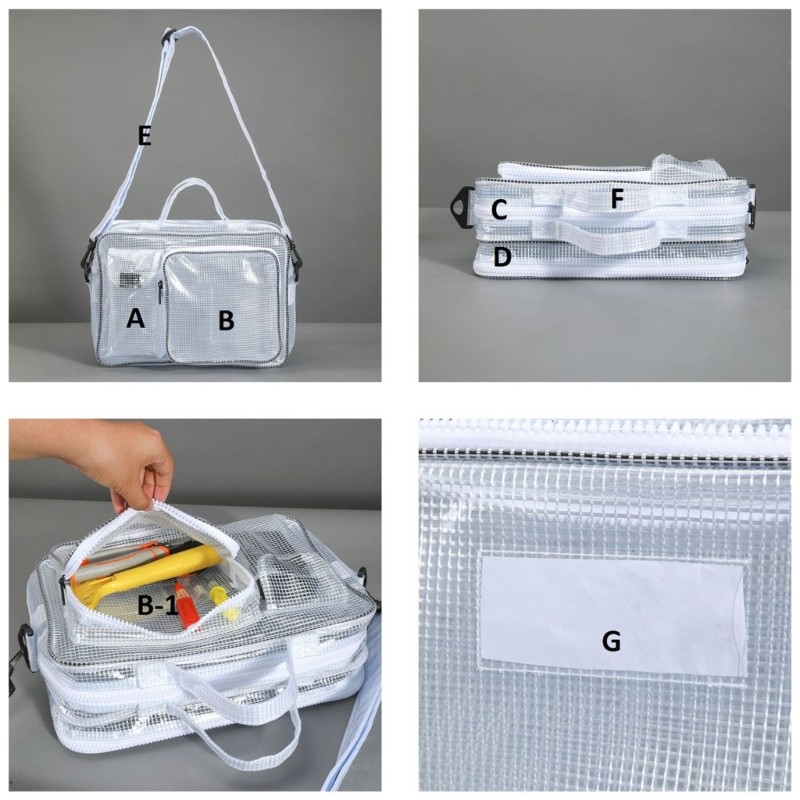 Transparent Crossbody Bag for Cleanroom Engineers Easy Access to Computer Tools