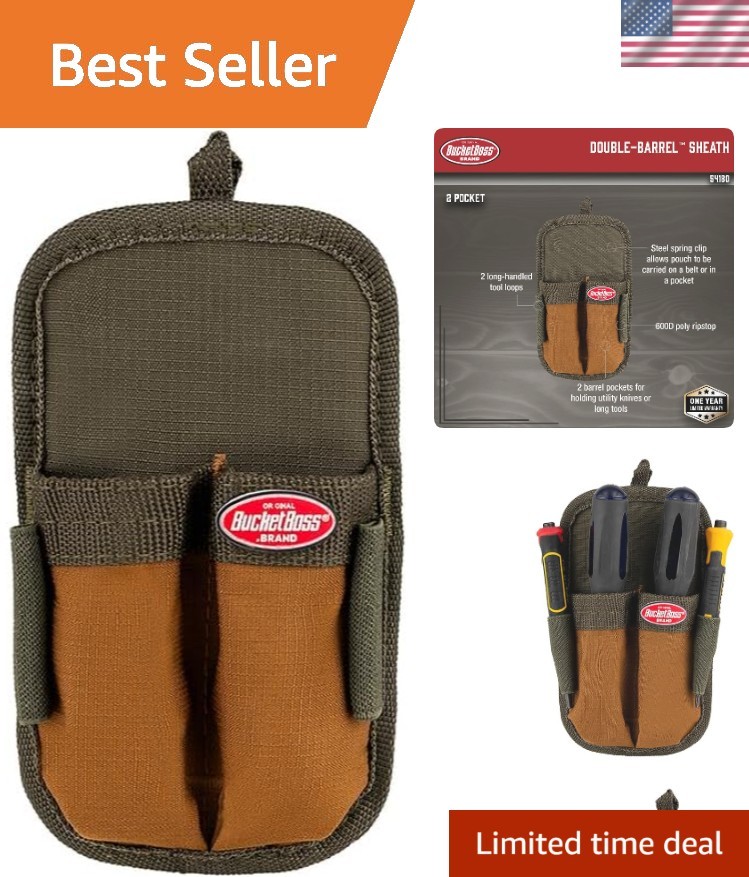 Double-Barrel Tool Pouch in Green – Durable Ripstop Fabric Storage Solution