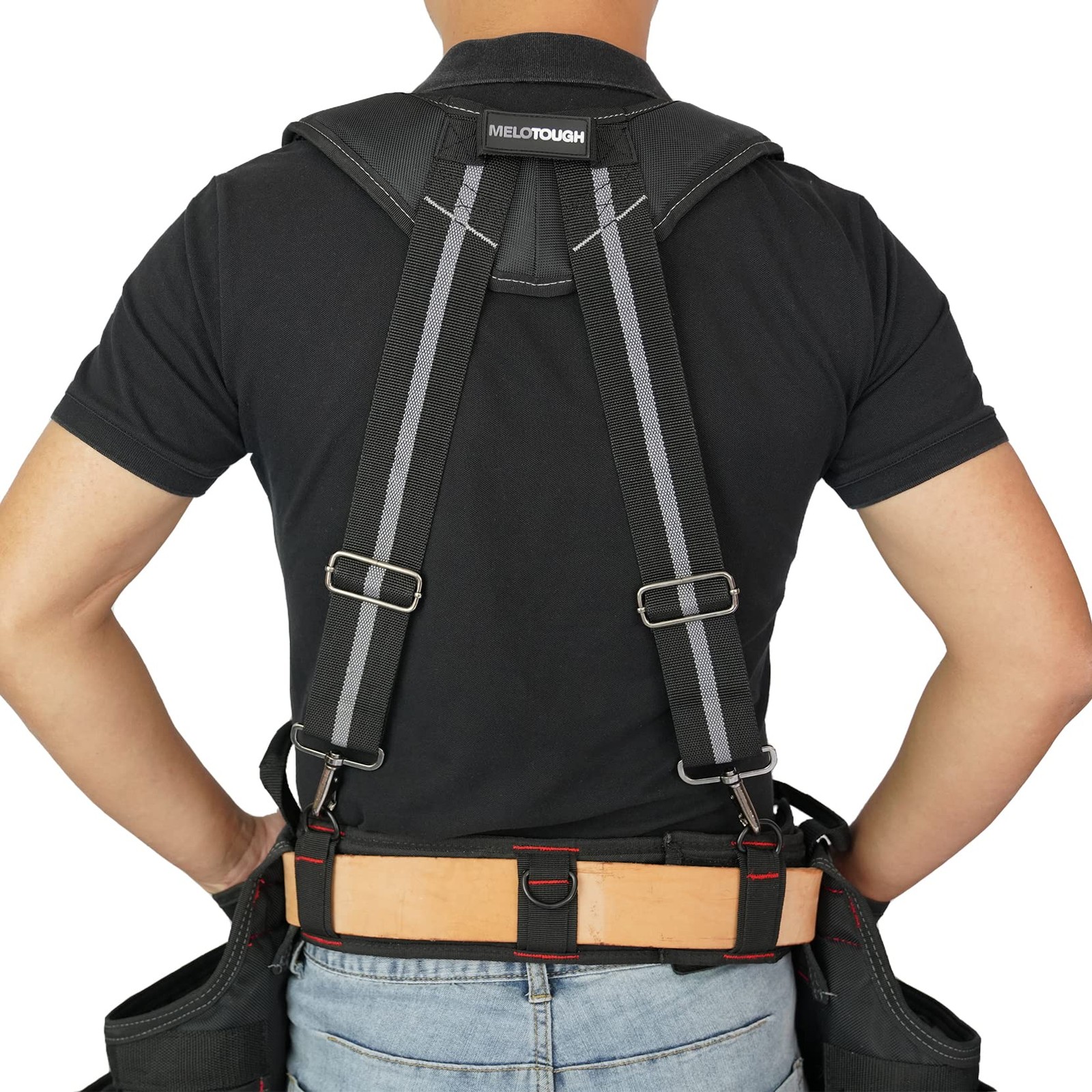 Tool Belt Suspenders Construction Work Suspenders for Men Detachable Holder C…