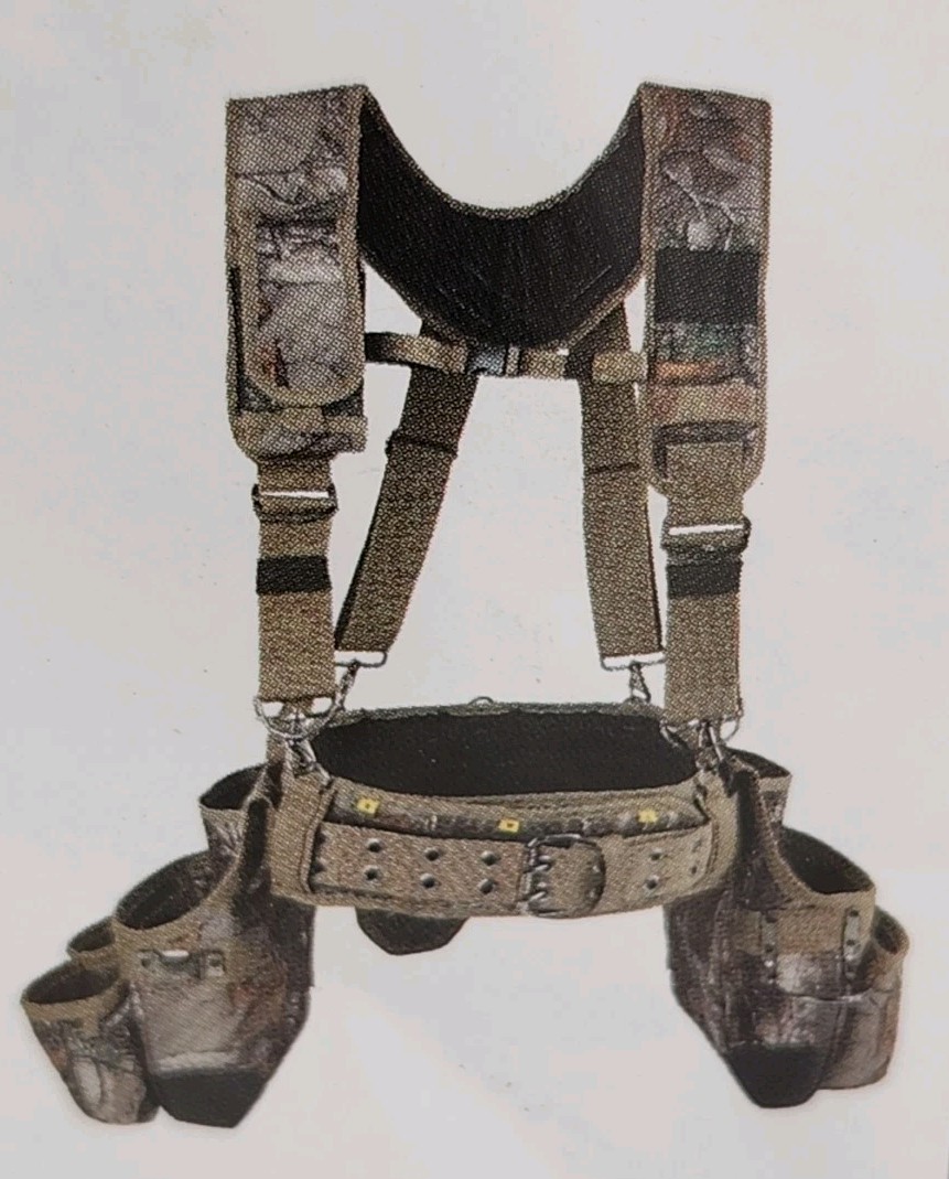 NEW Melotough Camo Tool Belt with Suspeders Camouflage Tool Pouch