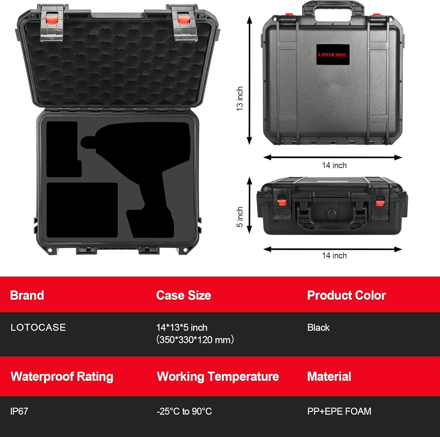 Milwaukee Impact Case for M18 Torque Wrench Hard Waterproof Case | for Electrici