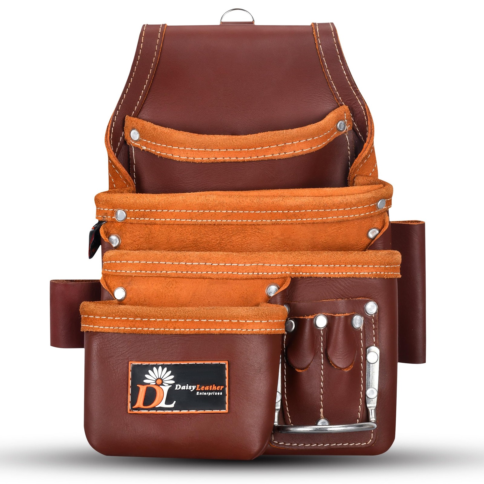 Daisy Leather Tool Bag – 505 Premium Oil Tanned 13 Pockets with Speed Square …