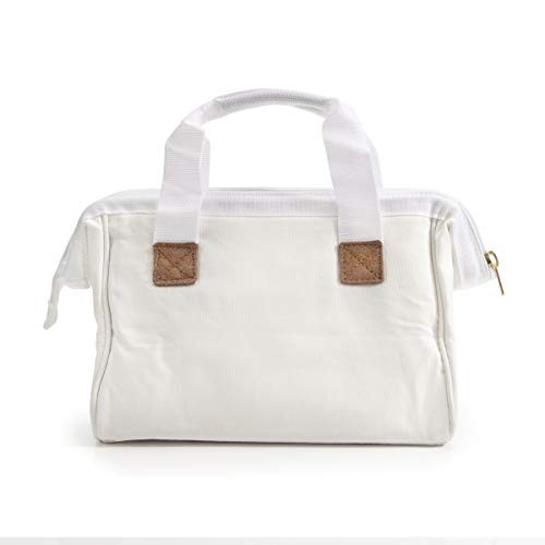 12-Inch Durable Canvas Work Bag for Painters, Carpenters, and Builders, White