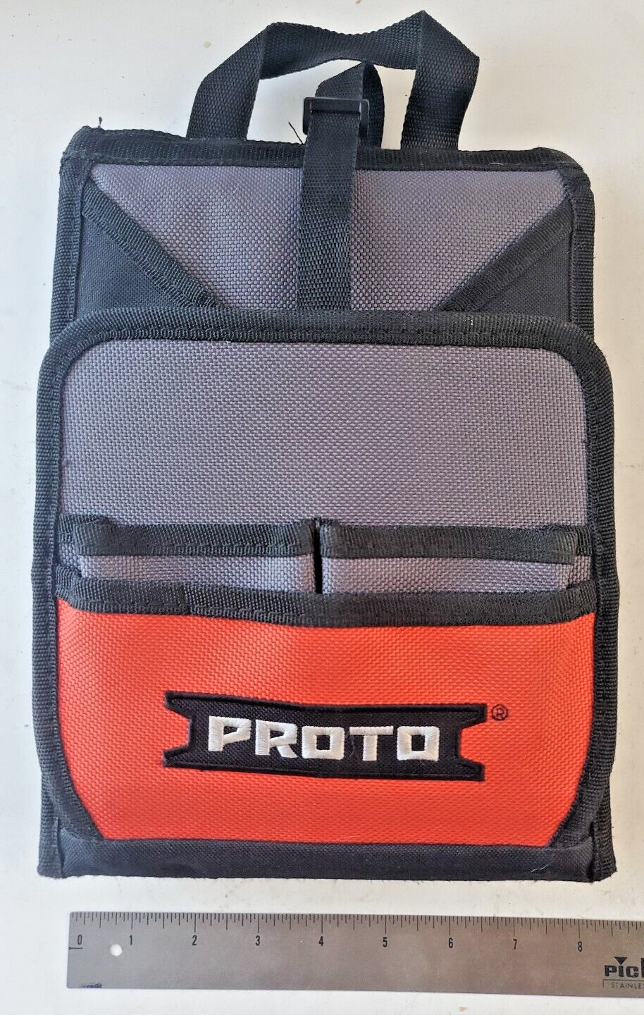 Proto Open Caddy Tote Tool Pouch Bag with 9 Pockets Sets up as Triangle Canvas