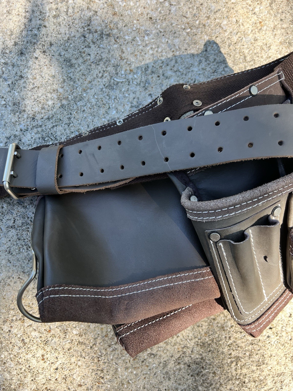 Estwing 14 Pocket Leather Framer Tool Belt Pouch Apron Rig Brown Used