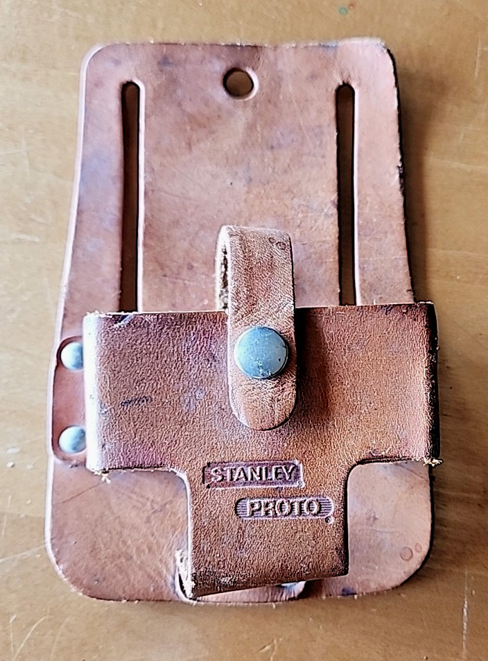 Stanley Proto Leather Tape Measure Holster Tool Work Belt Holder Brown