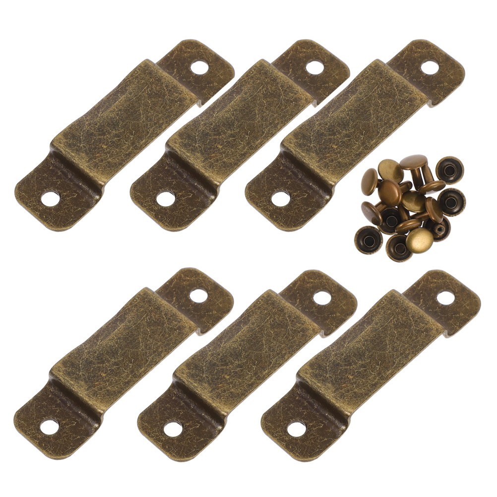 6Pcs Portable Bronze Tape Measure Holder Clips with Rivets for Tool Belts