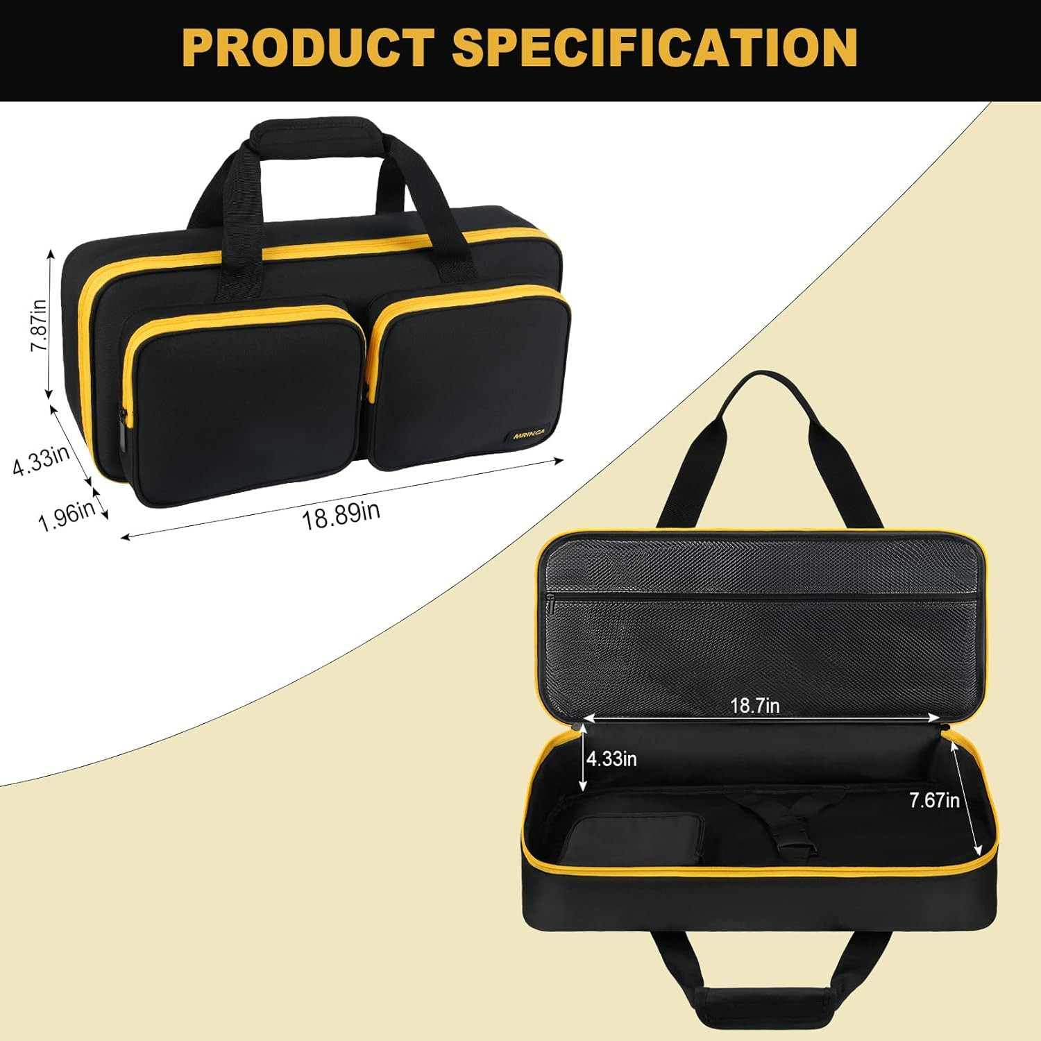 Reciprocating Saw Storage Case 18.7 in Tool Bag Blade Battery Charger Pockets