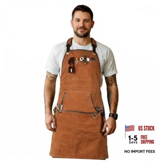 Work Apron – Heavy Duty Woodworking Apron for Men with Tool M to XXL Tan