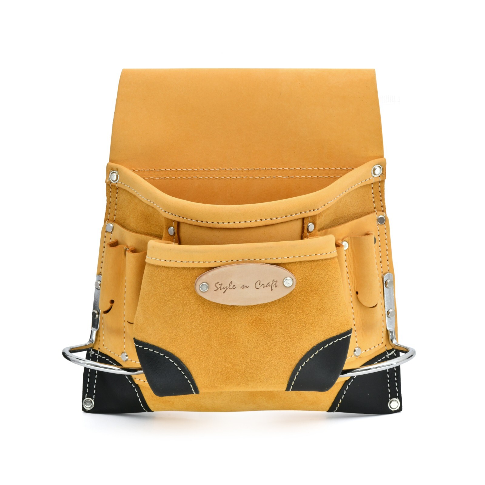 Style n Craft 93823 – 8 Pocket Nail & Tool Pouch in Top Grain Leather