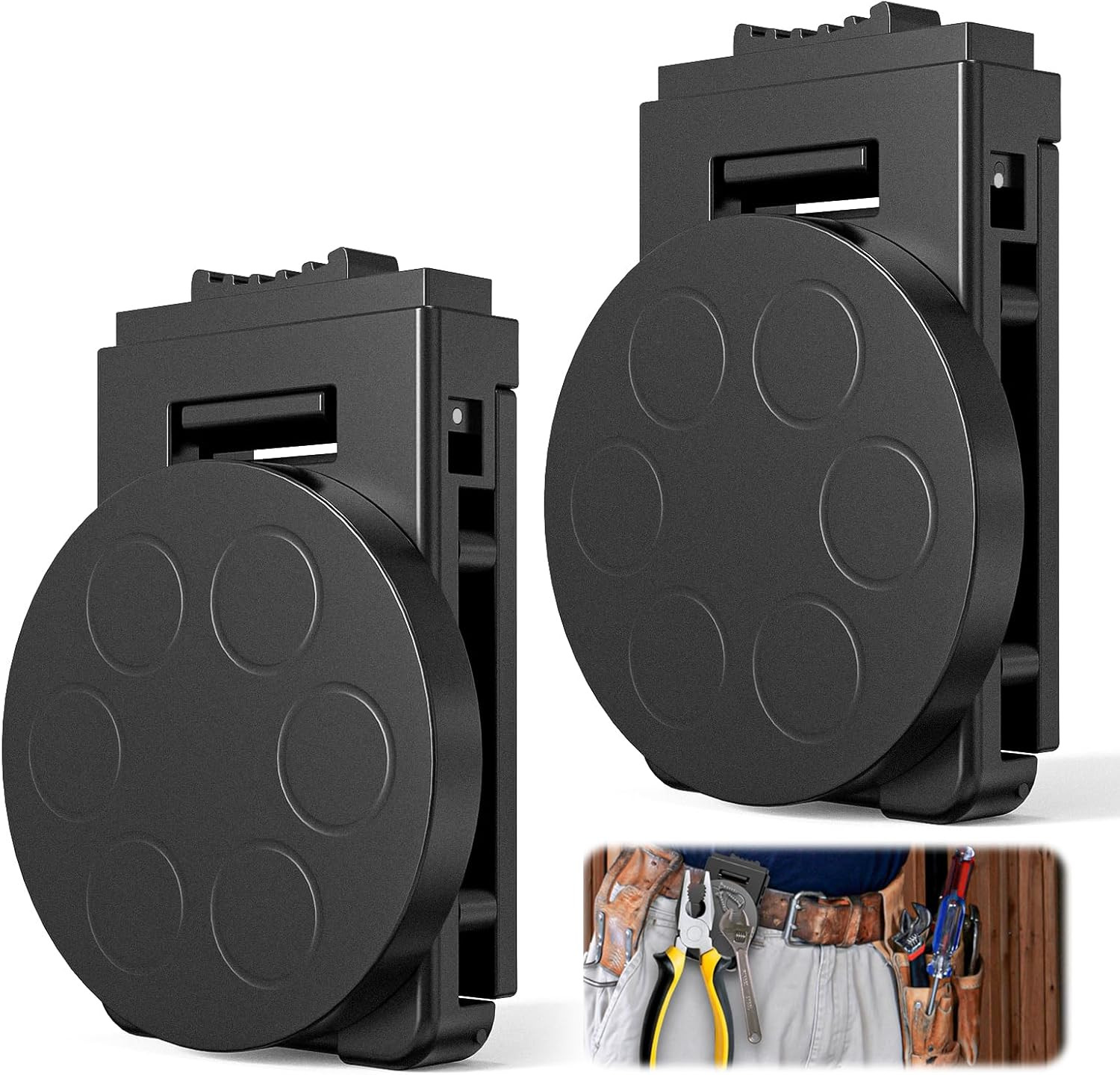 Heavy Duty Magnetic Tool Belt Clip – 2 Pack Non-Slip Tool Holders