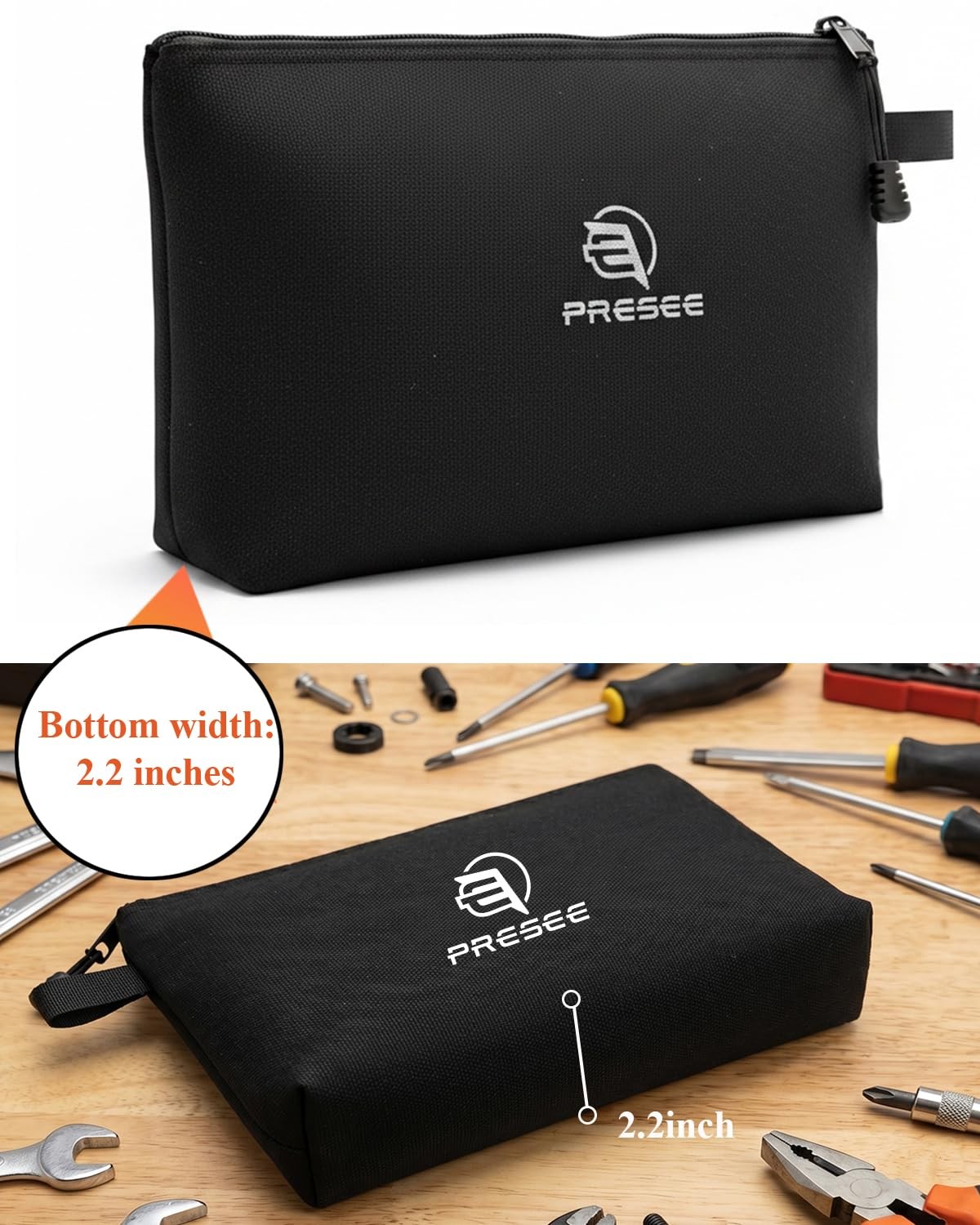 Heavy Duty Canvas Tool Pouch, Multi-Purpose Zipper Utility Bag, Durable Stora…