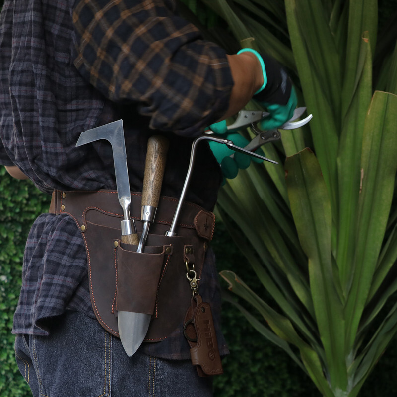 TOURBON Leather Florist Tool Storage Belt Bag Garden Pliers Waist Holster