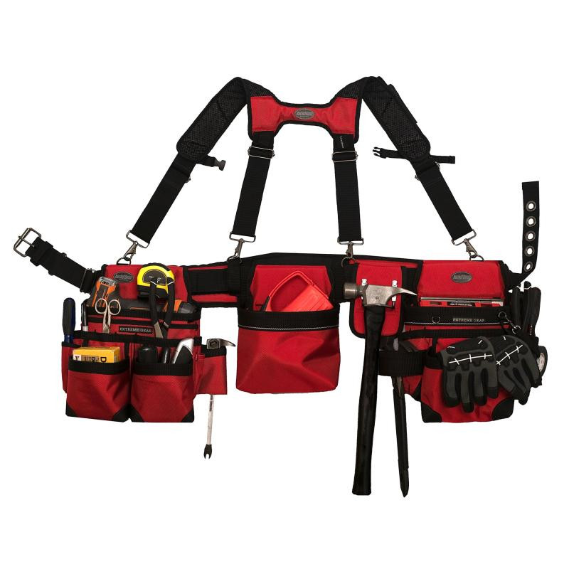 Bucket Boss 55185-RD Red Framer’s Tool Belt with Suspenders.
