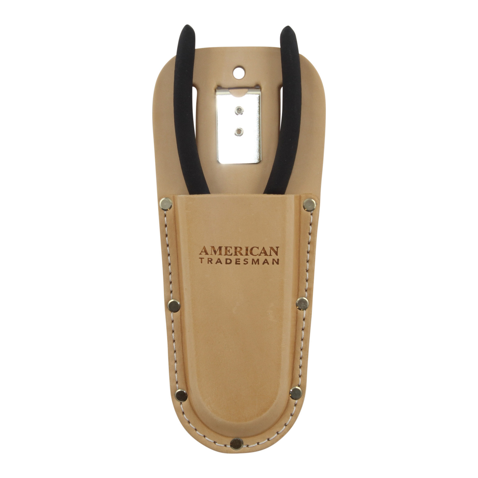 American Tradesman 615C – Top Grain Leather Plier Tool Holder w/ Belt Clip