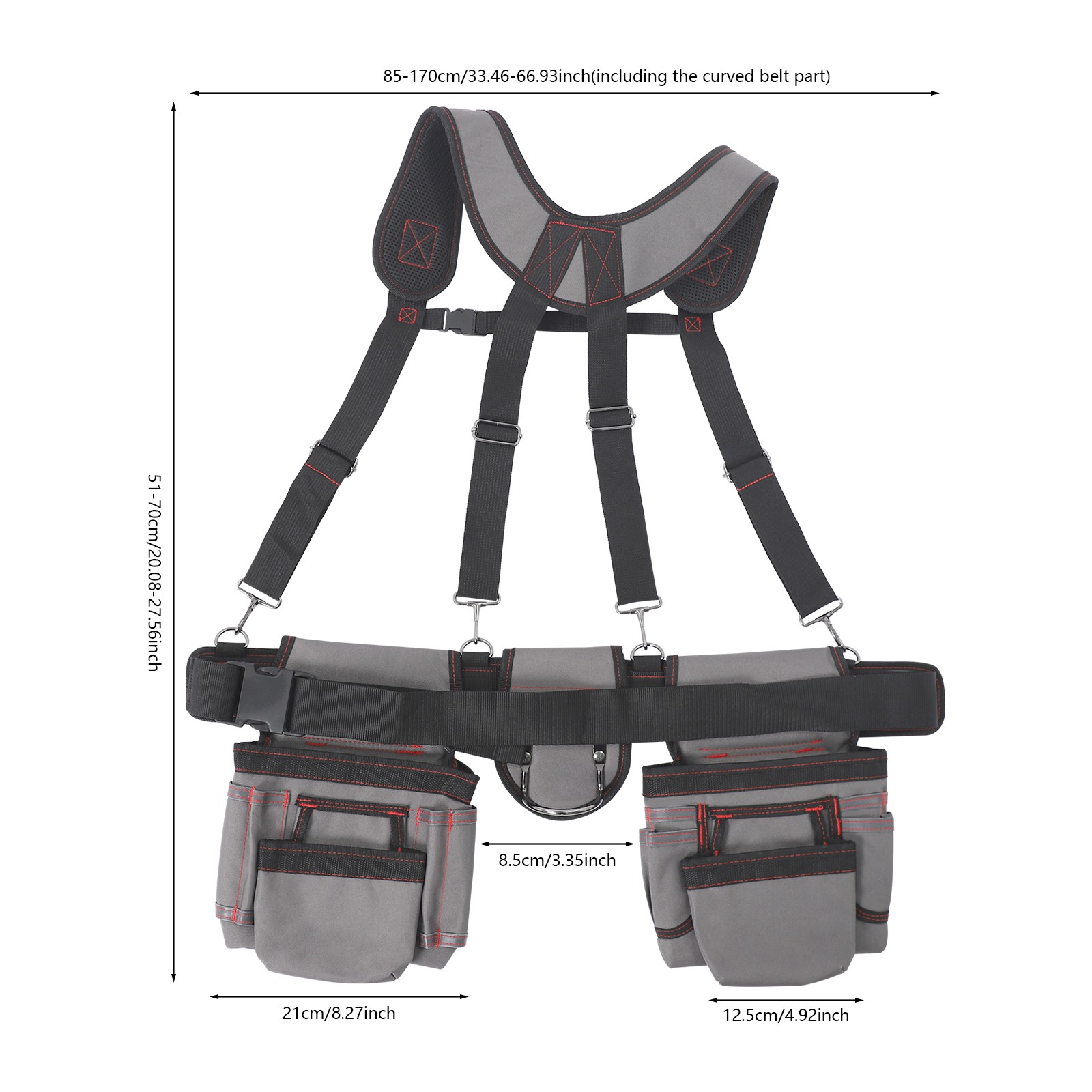 Tool Belt with Suspenders Electrician Tool Bag Adjustable Utility Belt Work Bag
