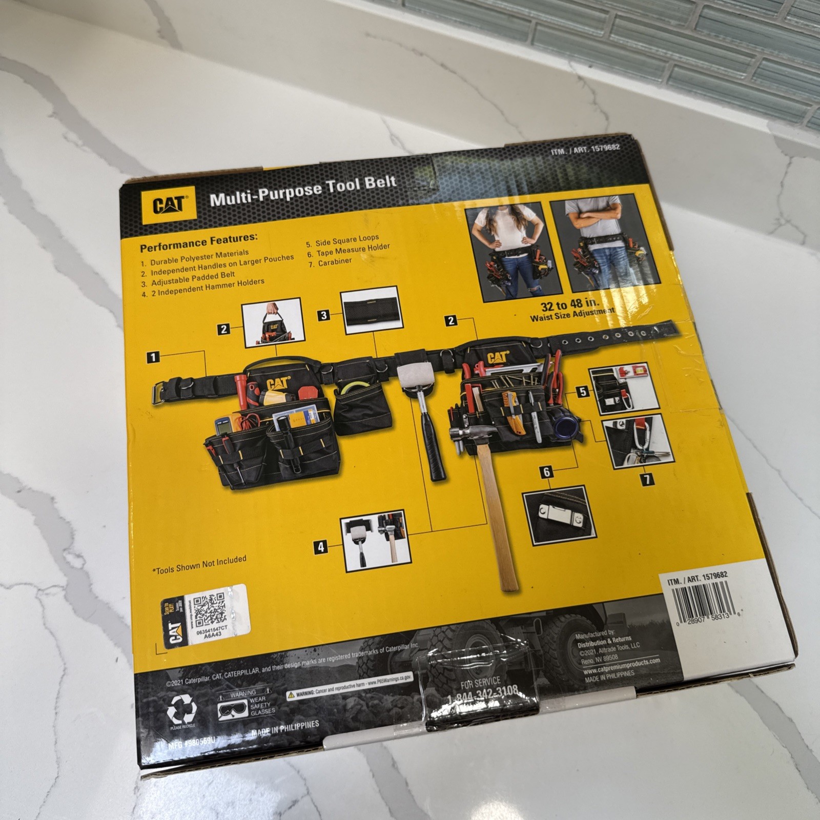 CAT MULTI-PURPOSE TOOL BELT, INCLUDES TWO BAGS, POUCH, AND 48” Adjustable Belt