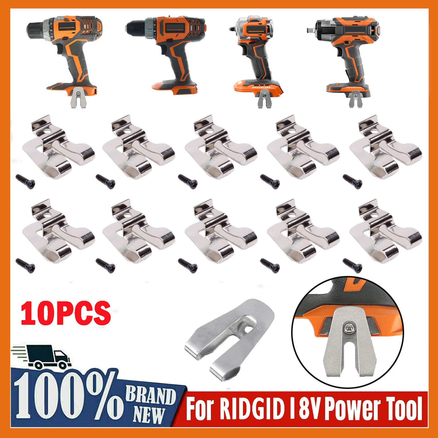10 Pack Belt Clip Hook Fits for Ridgid W/Screw For Ridgid R86035 R86034 R86036