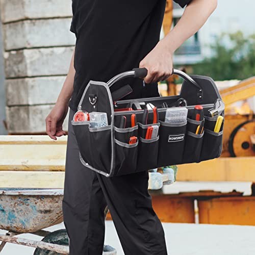 Kowsinde 16 Inch Tool Bag, Electrician Tool Bag, Open Top Tool Bags, 26 Grey