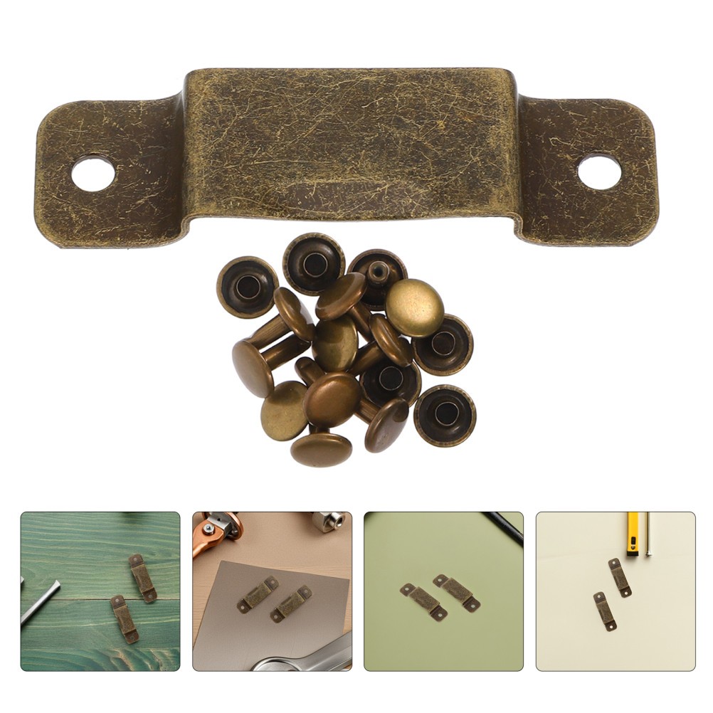 6Pcs Portable Bronze Tape Measure Holder Clips with Rivets for Tool Belts