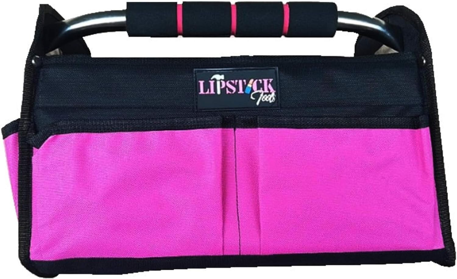 Pink Tote Bag Multi-Purpose Collapsible Wide Mouth Tool Box Organizer W/ Handle