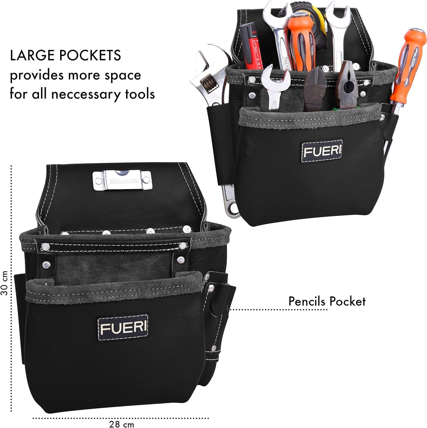 Tool Pouch Framers Combo Tool Belt Tool Kit | Heavy Duty Pro Gauge Leather Ri…