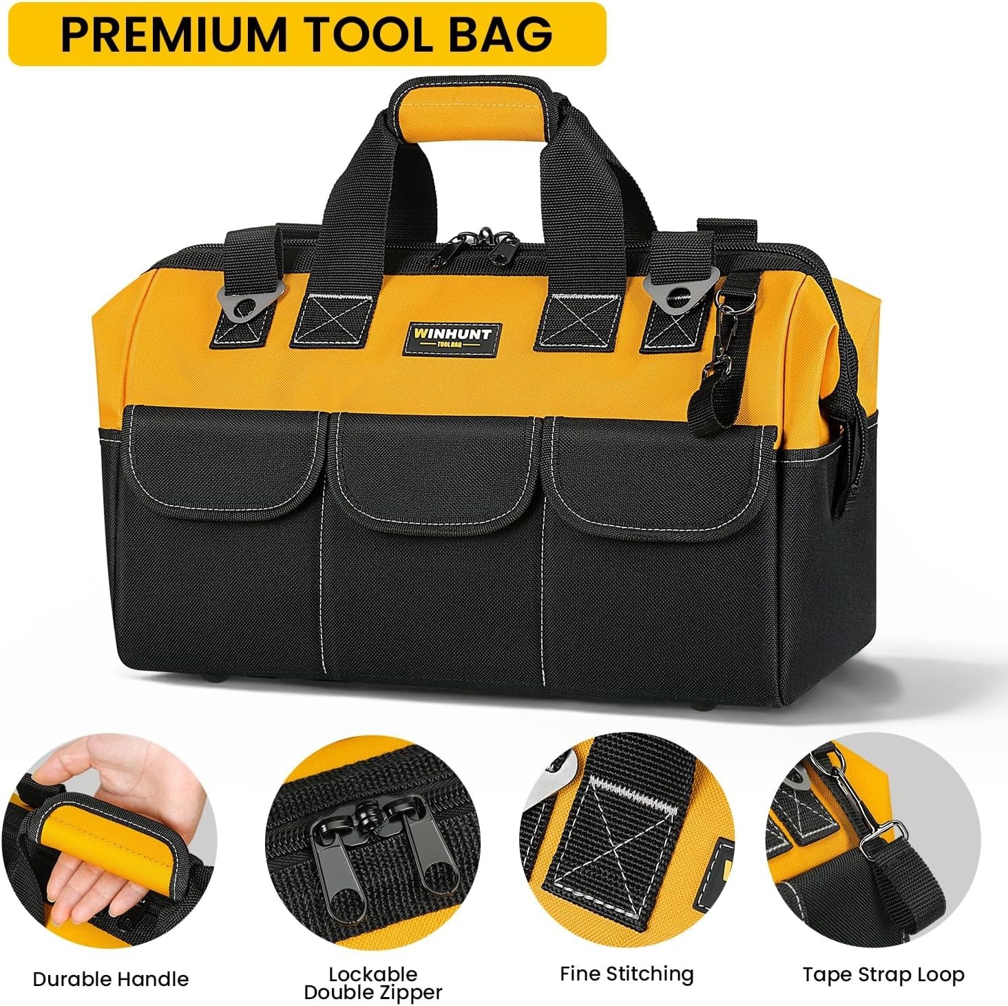 Versatile 18 Inch Tool Bag – 14 Pockets, Adjustable Strap, Perfect for Transport