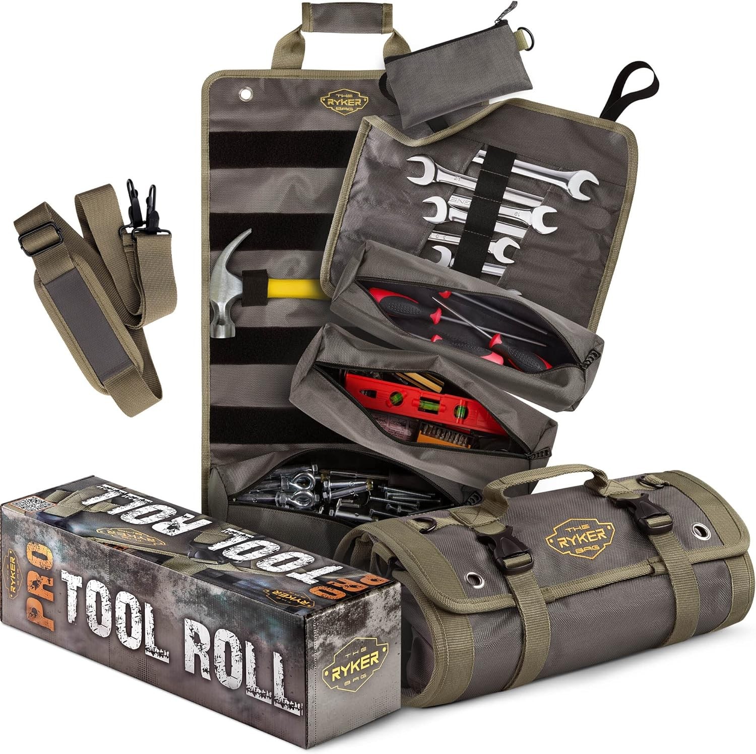 The Ryker PRO Official Roll Up Tool Bag Organizer Gifts for Dad