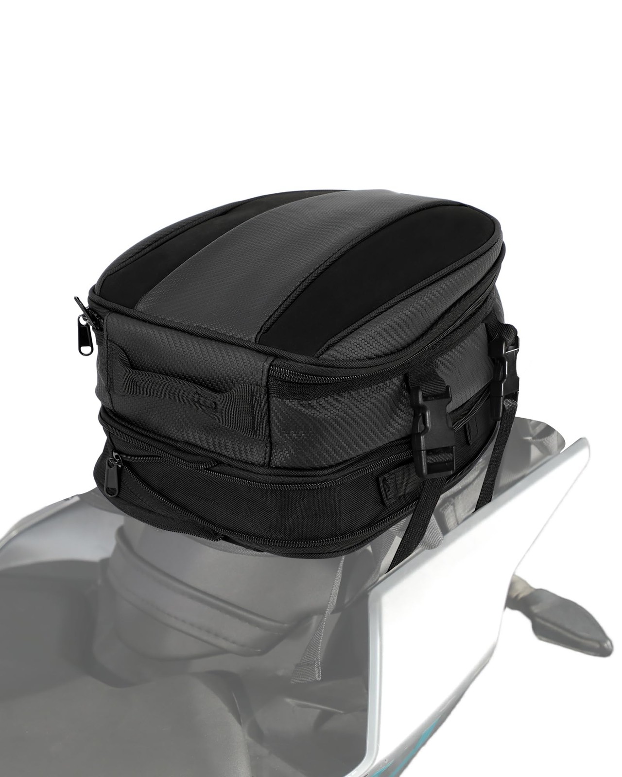 JFG RACING Motorcycle Tail Bag,12L Dual Use Seat Helmet Bag Backpack Universa…