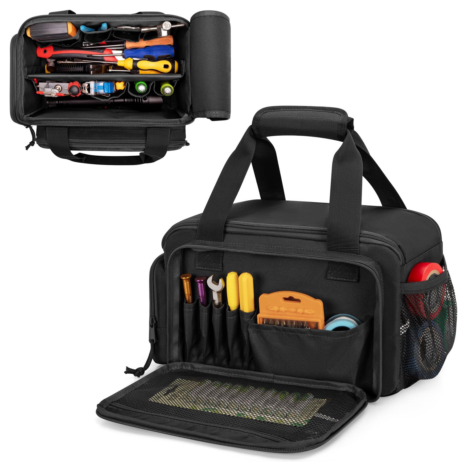 Rexmica 12-Inch Tool Bag with Anti-friction Bottom, Hand Storage Black
