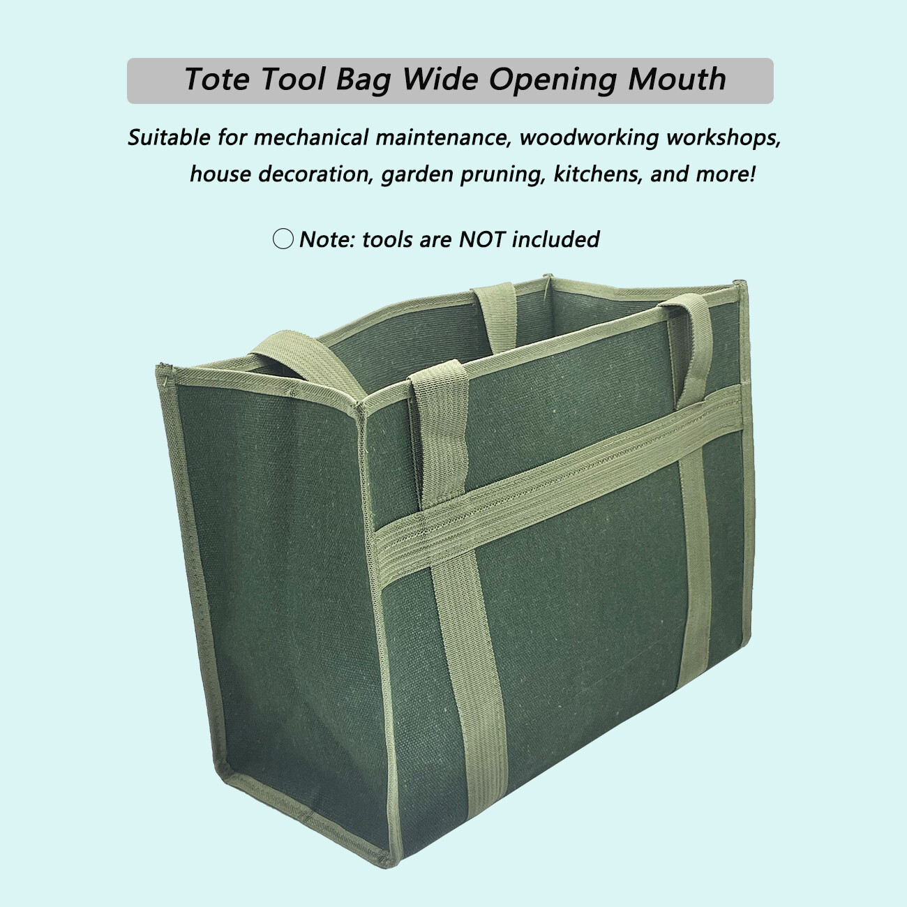17inch Multi-Purpose Open Tote Tool Bag large space Portable 16.93×7.87×12.6inch