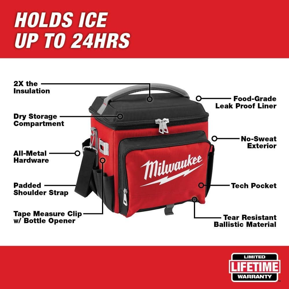 NEW Milwaukee Heavy Duty 21 Qt. Soft Sided Jobsite Lunch Cooler Cold for 24hrs
