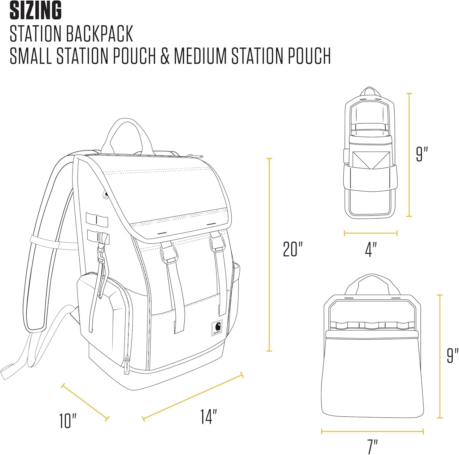 Carhartt Mens Station Tool Bag Adjustable Shoulder Straps