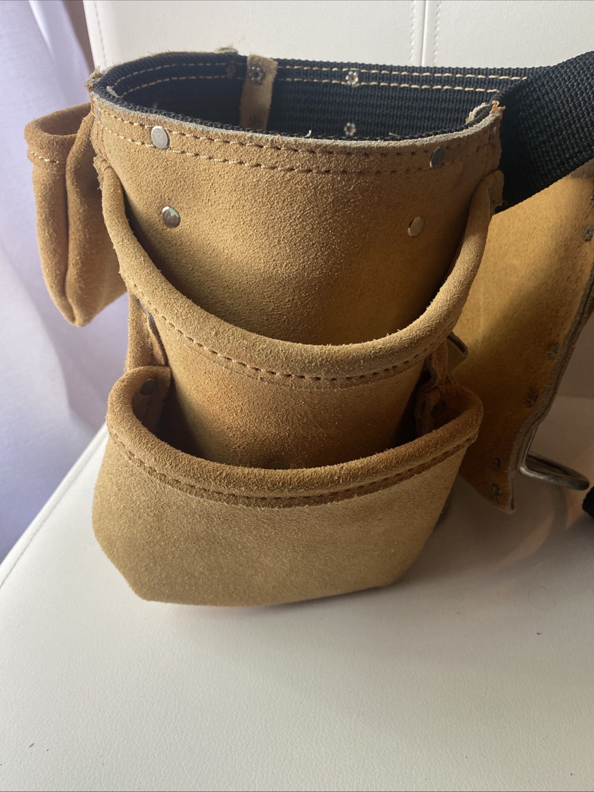 AWP L490 Heavy Duty Leather Suede Carpenter’s AdjustableTool Belt