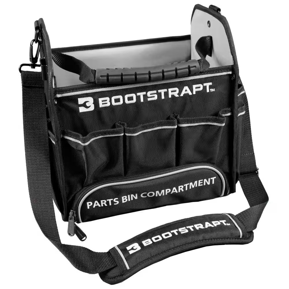 12 In. Electrician’S Tote Bag with Integrated Parts Bin Compartment